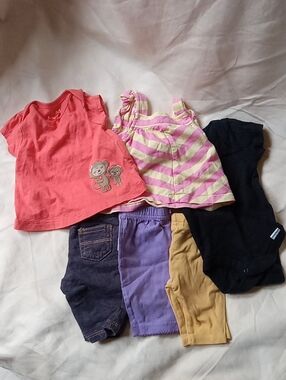 Girls Mixed Clothing Set in Coral, Pink, Purple, Black & Mustard